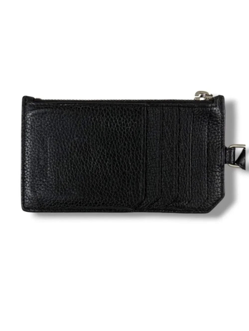 Saint Laurent Paris Zip Card Case with Neck Strap Fragment Black